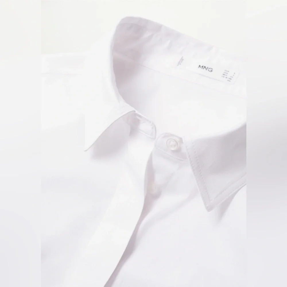 NWT MANGO Essential cotton-blend shirt SIZE XS - Picture 6 of 8